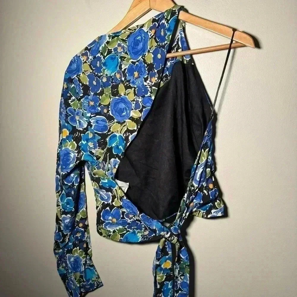 NEW  ZARA floral print Assymetrical top 8784/671 xxl - Picture 9 of 9